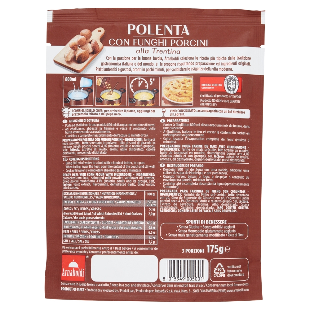 Arnaboldi Polenta con Funghi Porcini alla Trentina 175 g