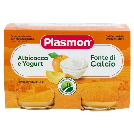 Plasmon Omogeneizzato con fermenti lattici pastorizzati Albicocca e Yogurt 2 x 120 g