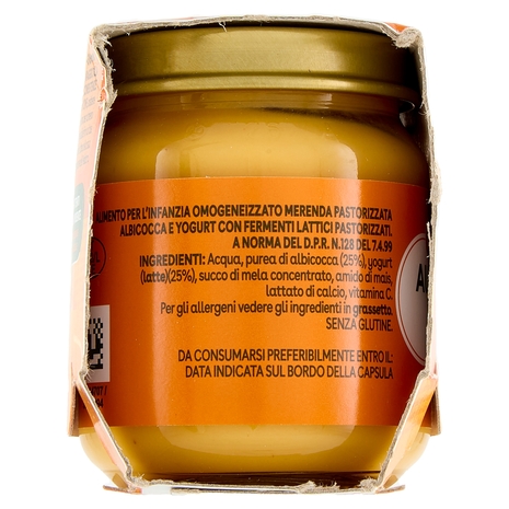 Plasmon Omogeneizzato con fermenti lattici pastorizzati Albicocca e Yogurt 2 x 120 g