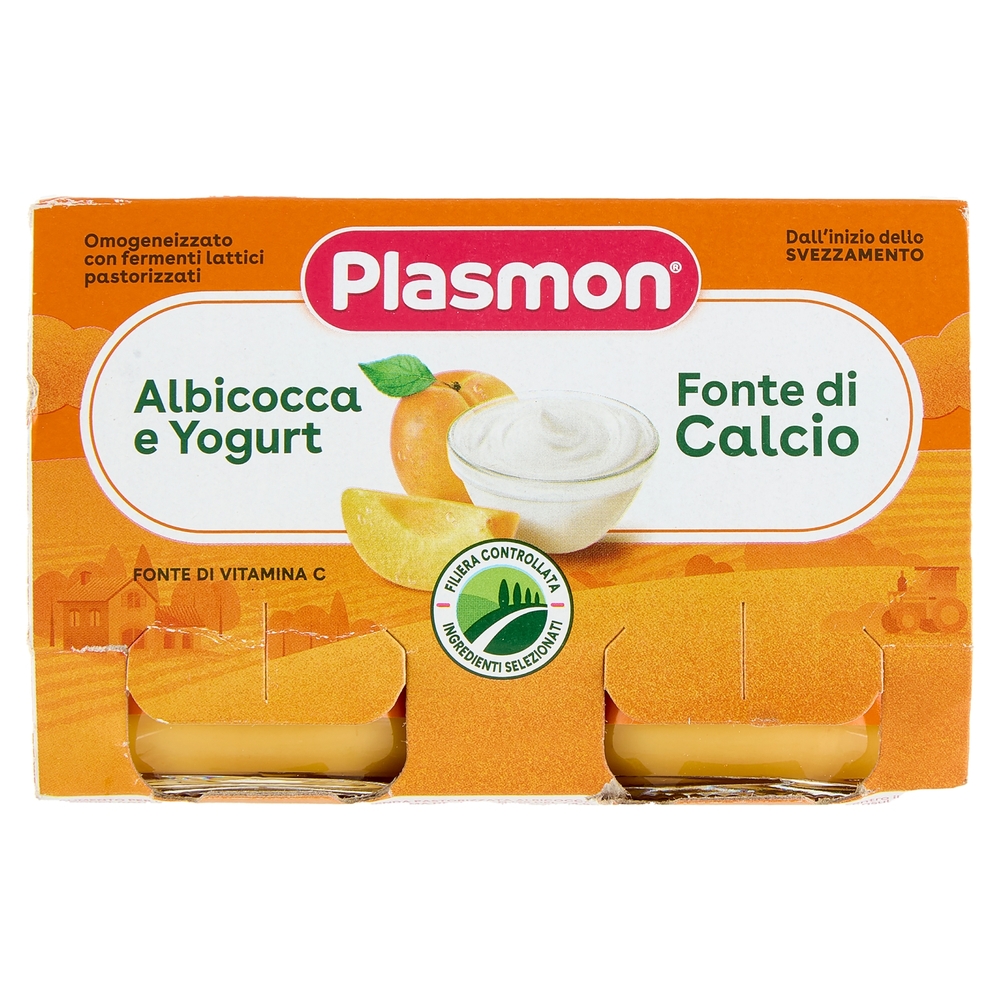 Plasmon Omogeneizzato con fermenti lattici pastorizzati Albicocca e Yogurt 2 x 120 g