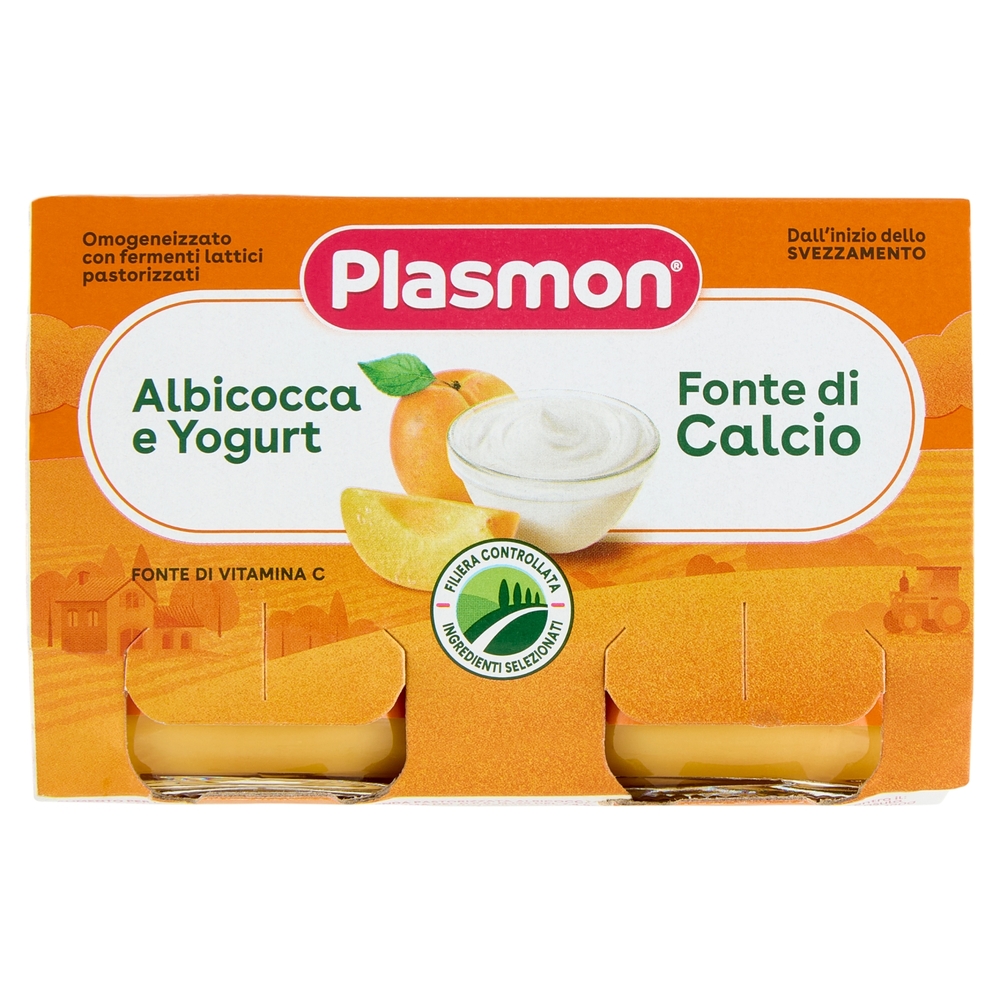 Plasmon Omogeneizzato con fermenti lattici pastorizzati Albicocca e Yogurt 2 x 120 g