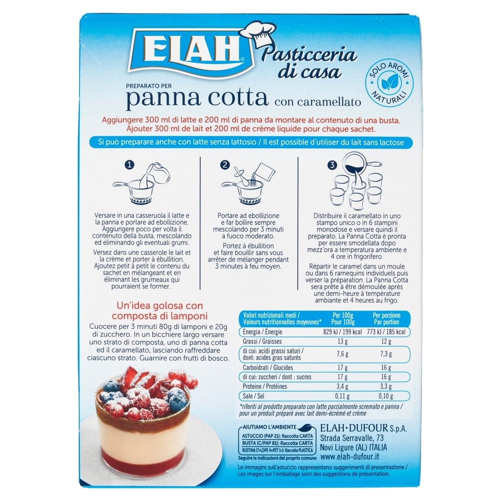 Elah Preparato per panna cotta con caramellato 90 g