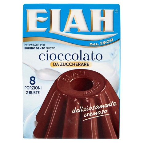 Elah Preparato per Budino Denso Gusto cioccolato da Zuccherare 2 x 49 g