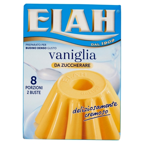 Elah Preparato per Budino Denso Gusto vaniglia da Zuccherare 2 x 44 g