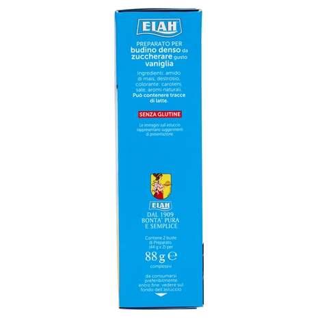 Elah Preparato per Budino Denso Gusto vaniglia da Zuccherare 2 x 44 g