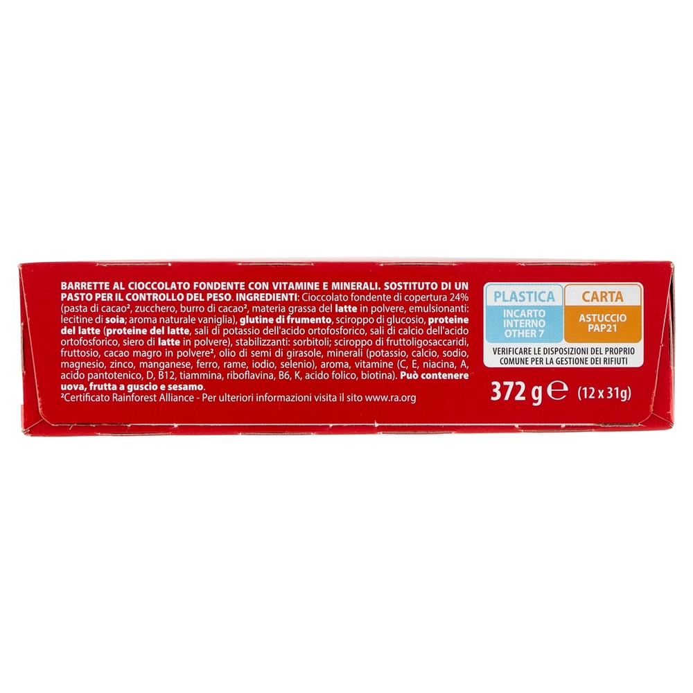 Pesoforma Fondente Amabile, sostitutivo del pasto ricco di fibre, 236kcal per pasto, 12 x 31 g