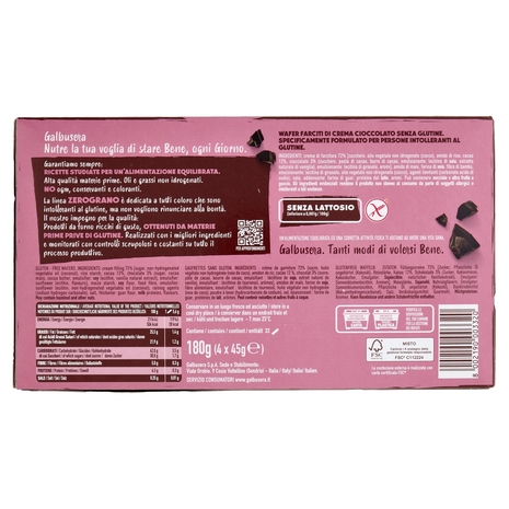 Galbusera ZeroGrano con Cioccolato 4 x 45 g