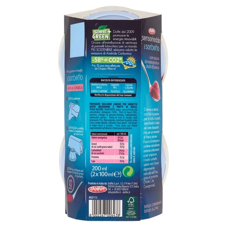 dolfin sensofreddo il sorbetto con succo di melograno e frutti di bosco 2 x 100 ml