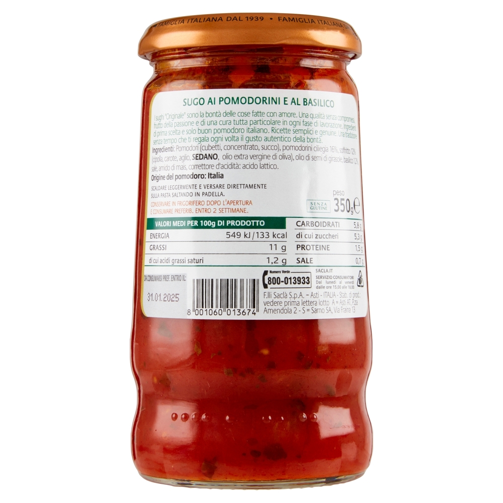 Saclà Originale con basilico 350 g