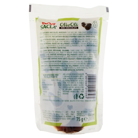 Saclà OlivOlì Nere Snocciolate Senza Liquido 75 g