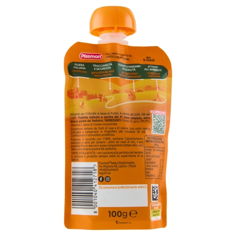Plasmon 100% Frutta Pera 100 g