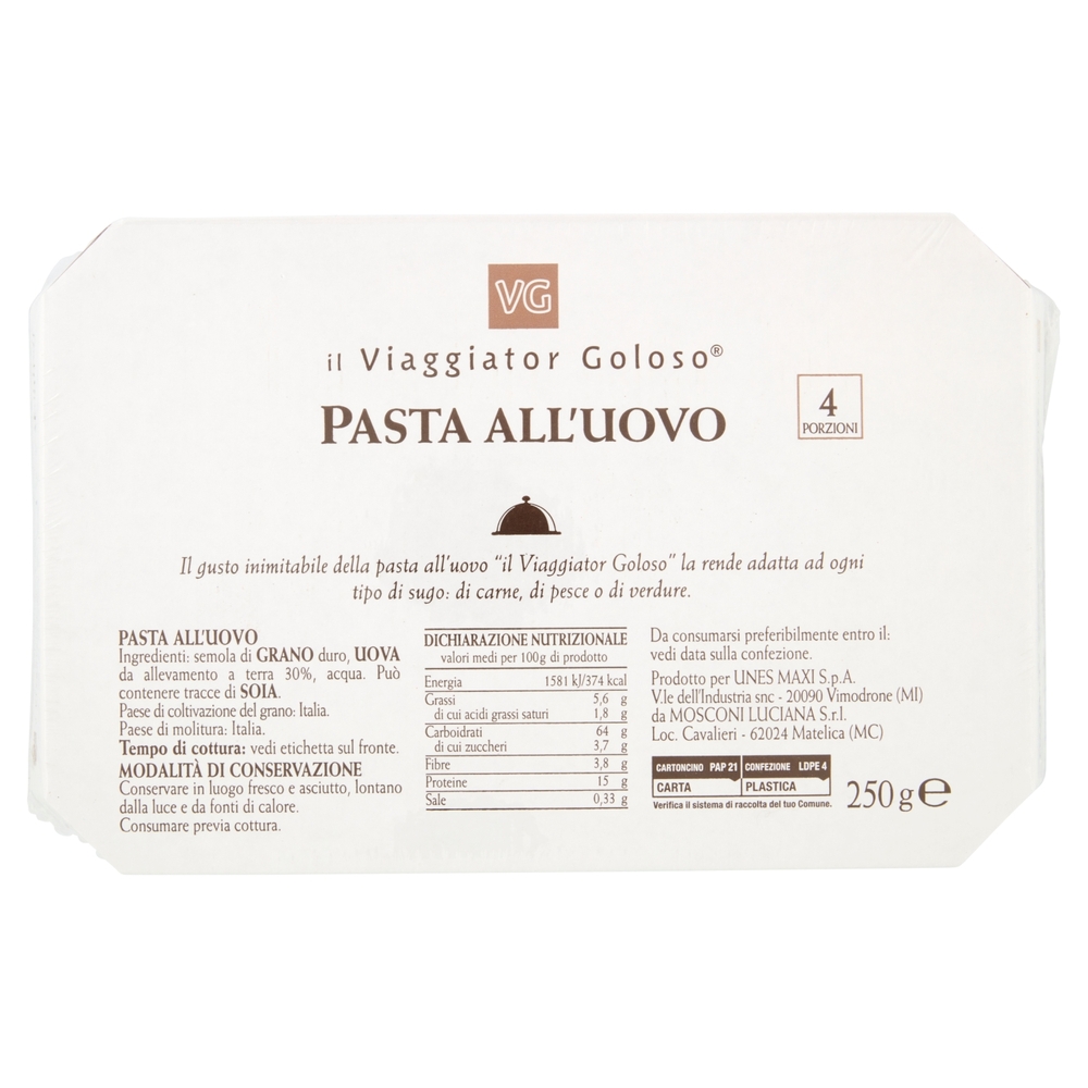 Tagliolini all'Uovo Il Viaggiator Goloso