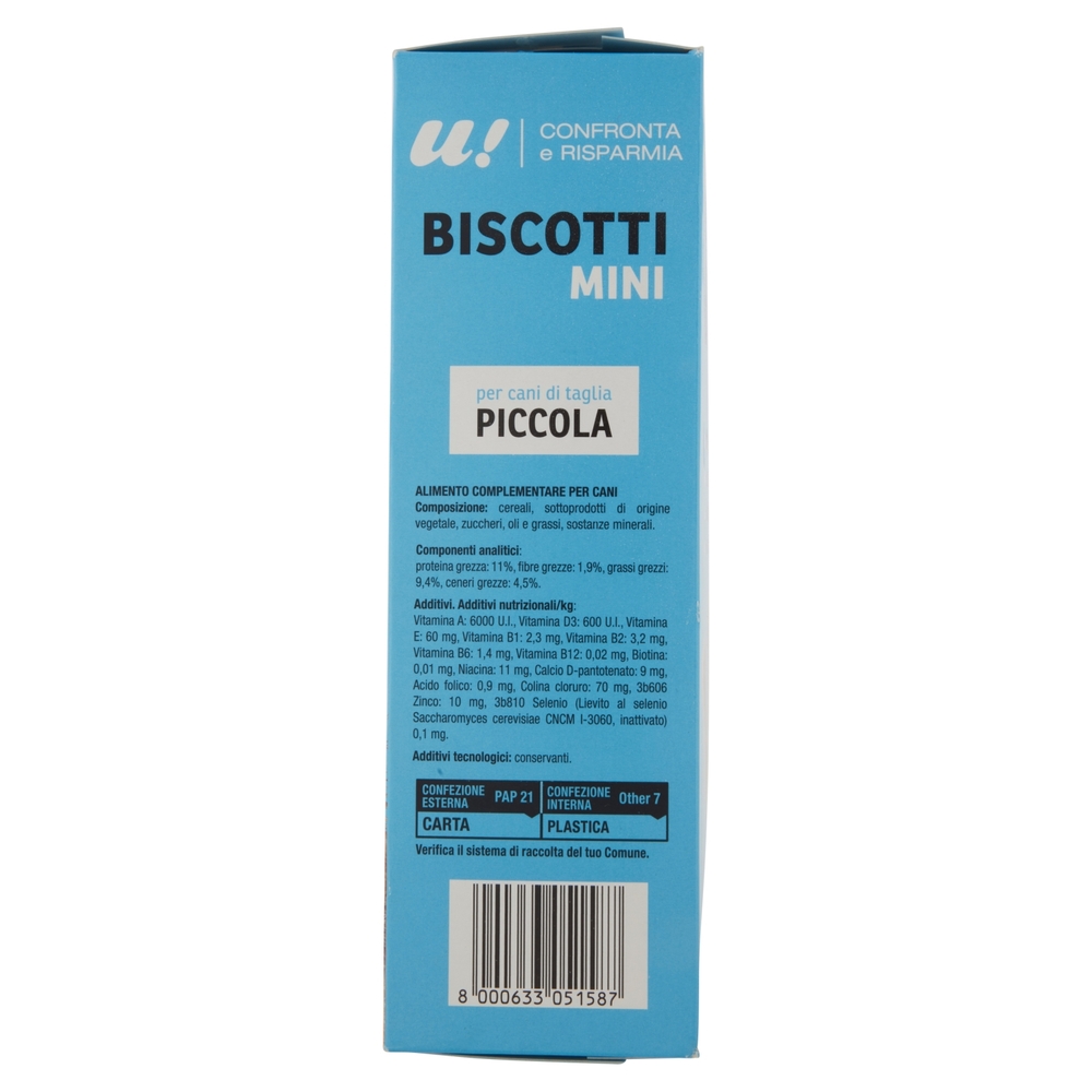 Biscotto Mini per Cani di Taglia Piccola U! Confronta e Risparmia - 500 g