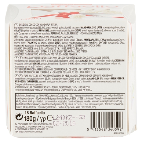 Raffaello 18 pezzi 180 g