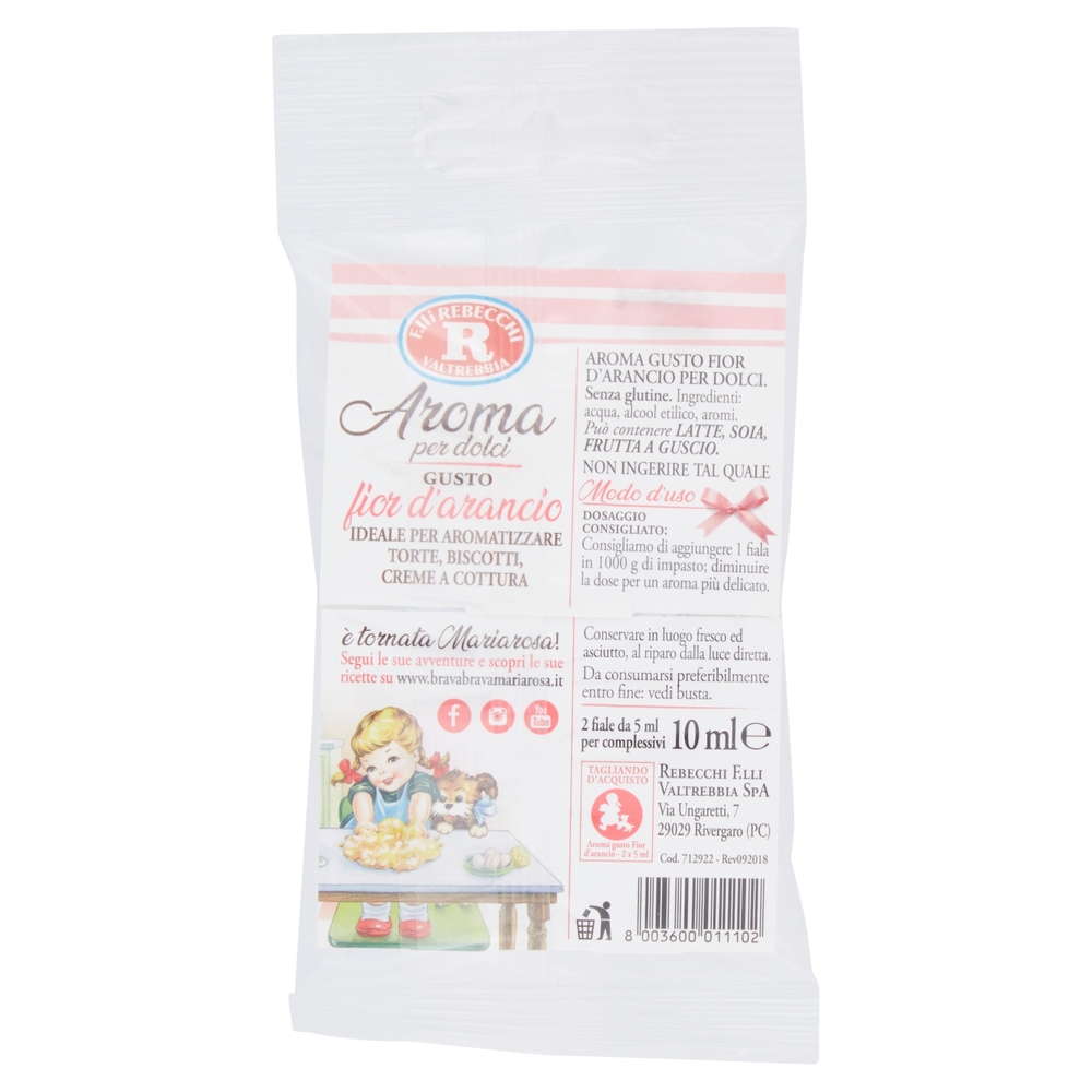 Mariarosa Aroma per dolci Gusto fior d'arancio 2 x 5 ml