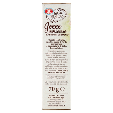 F.lli Rebecchi Valtrebbia torta Natura Gocce pasticcere ai Frutti di Bosco 70 g