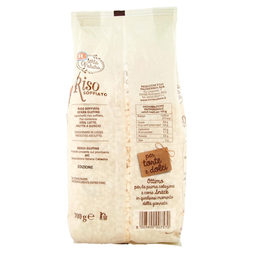 F.lli Rebecchi Valtrebbia torta Natura Riso Soffiato 100 g
