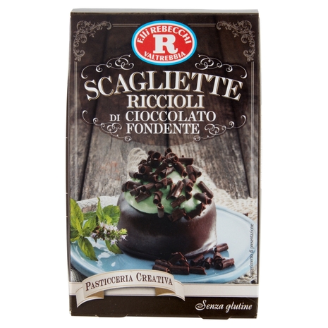 F.lli Rebecchi Valtrebbia Pasticceria Creativa Scagliette Riccioli di Cioccolato Fondente 50 g