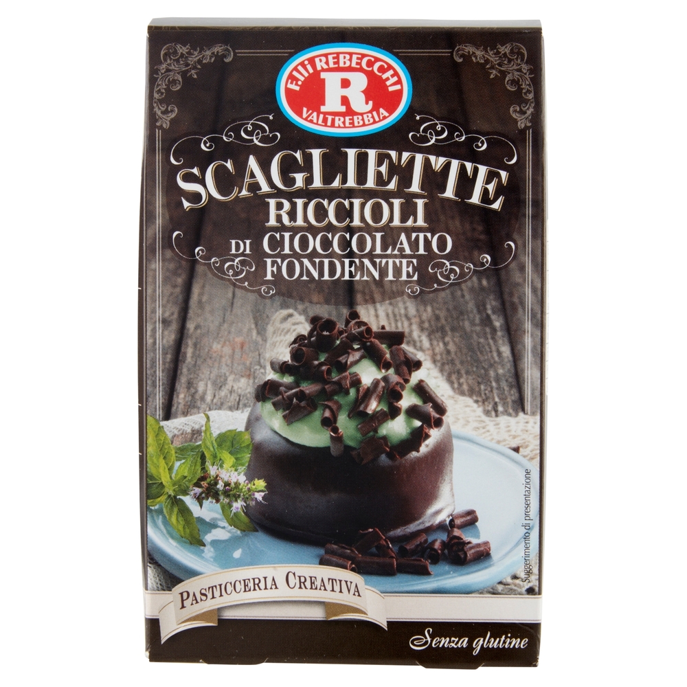 F.lli Rebecchi Valtrebbia Pasticceria Creativa Scagliette Riccioli di Cioccolato Fondente 50 g