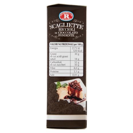 F.lli Rebecchi Valtrebbia Pasticceria Creativa Scagliette Riccioli di Cioccolato Fondente 50 g