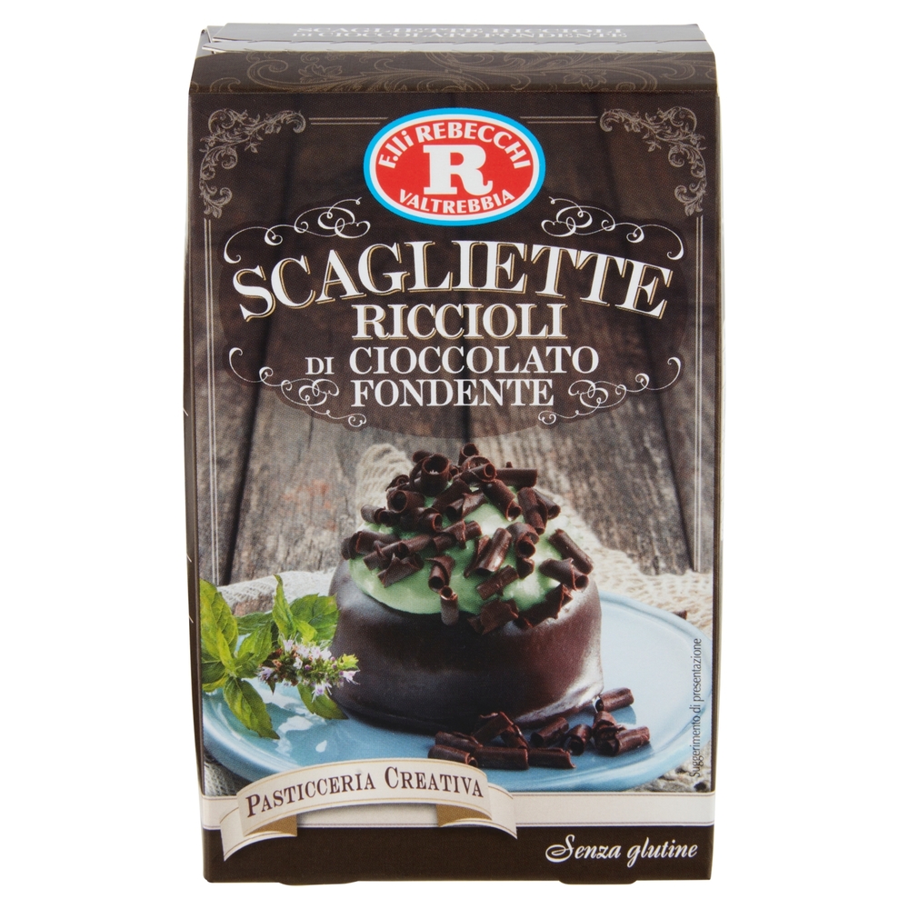 F.lli Rebecchi Valtrebbia Pasticceria Creativa Scagliette Riccioli di Cioccolato Fondente 50 g