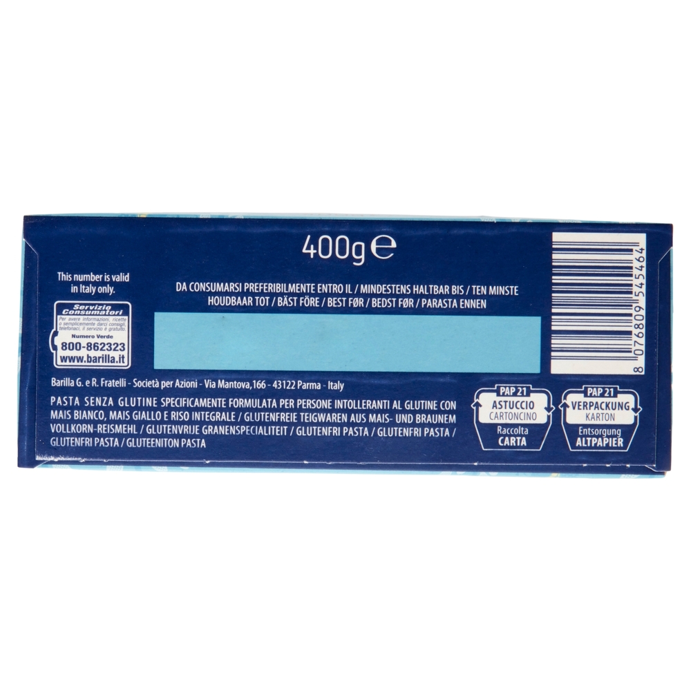 Barilla Pasta Senza Glutine Fusilli Mais e Riso 400g
