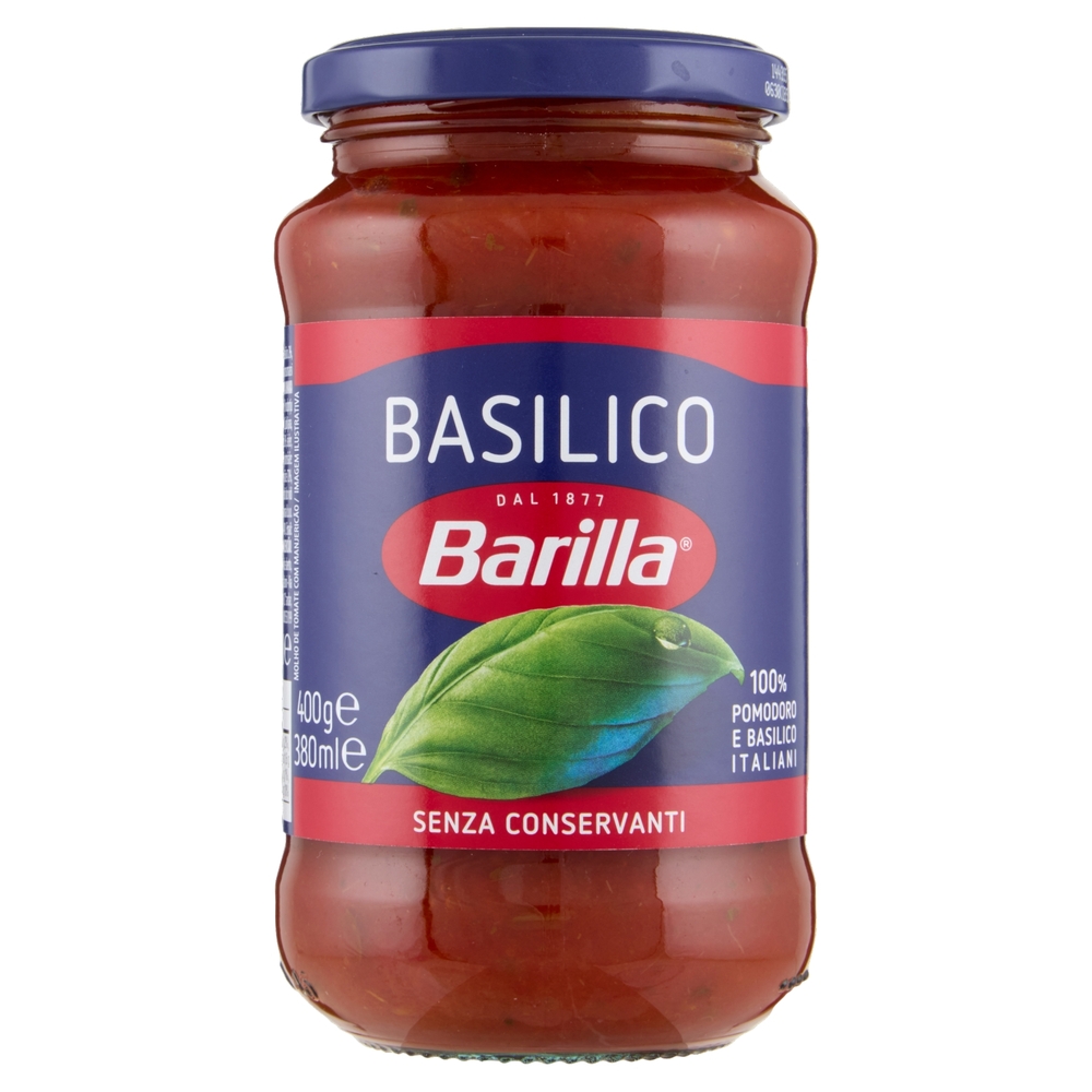 Barilla Sugo al Pomodoro e Basilico 100% italiani Condimento per Pasta 400 g