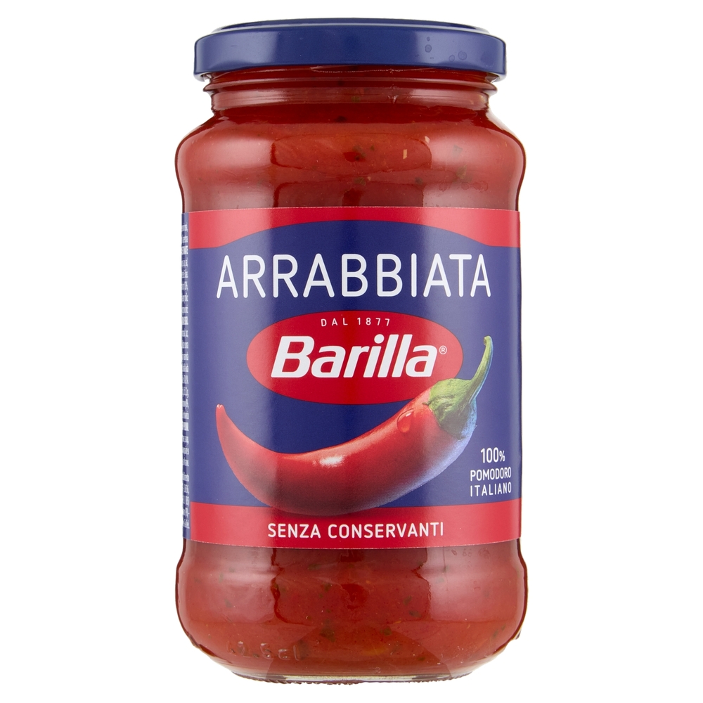 Barilla Sugo Arrabbiata 100% Pomodoro e Peperoncino italiani Condimento per Pasta 400 g