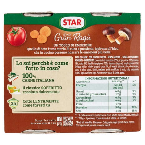 Star il mio Gran Ragù con Funghi Porcini 2 x 180 g