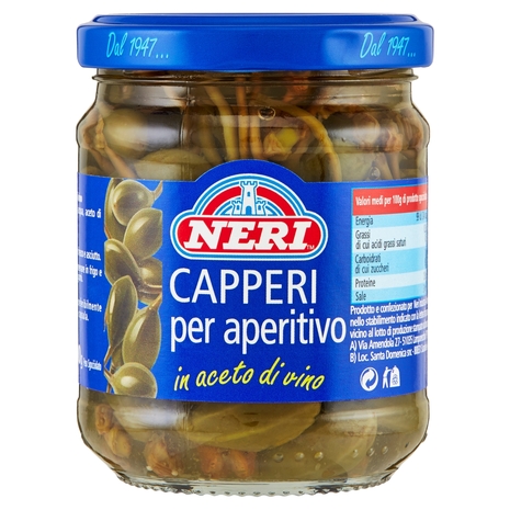 Neri Capperi per aperitivo in aceto di vino 200 g