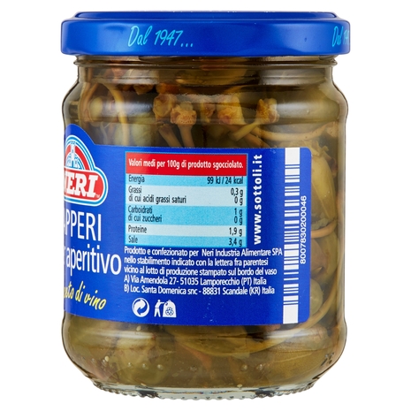 Neri Capperi per aperitivo in aceto di vino 200 g