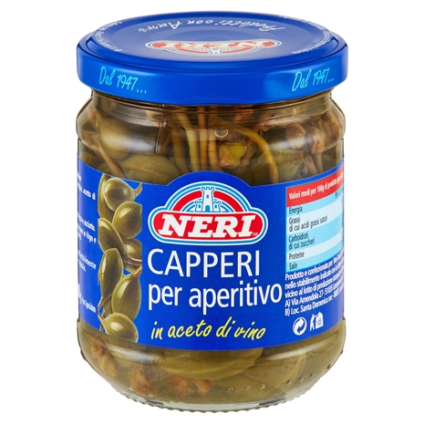 Neri Capperi per aperitivo in aceto di vino 200 g