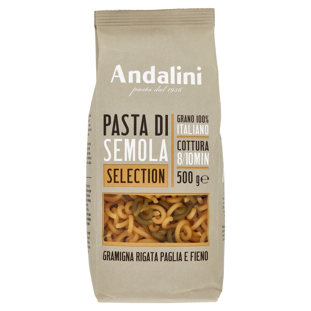 Andalini Selection Pasta di Semola Gramigna Rigata Paglia e Fieno 500 g