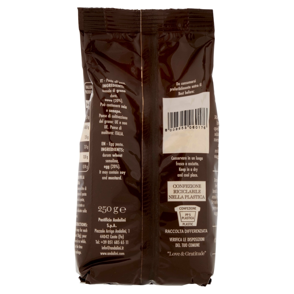 Andalini Antica Tradizione Pasta all'uovo Quadrettini 250 g