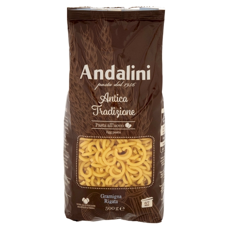 Andalini Antica Tradizione Pasta all'uovo Gramigna Rigata 500 g