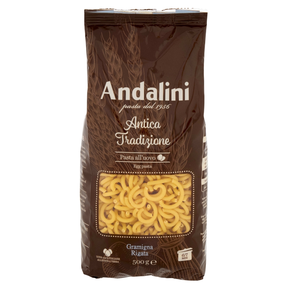 Andalini Antica Tradizione Pasta all'uovo Gramigna Rigata 500 g