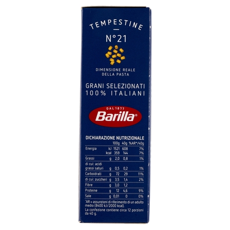 Barilla Pasta Tempestine n.21 100% grano italiano 500 g