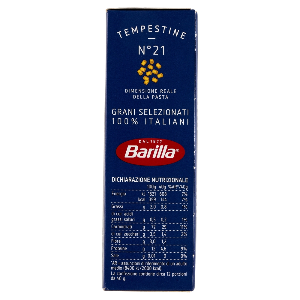 Barilla Pasta Tempestine n.21 100% grano italiano 500 g