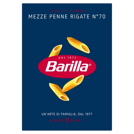Barilla Pasta Mezze Penne Rigate n.70 100% Grano Italiano 500g