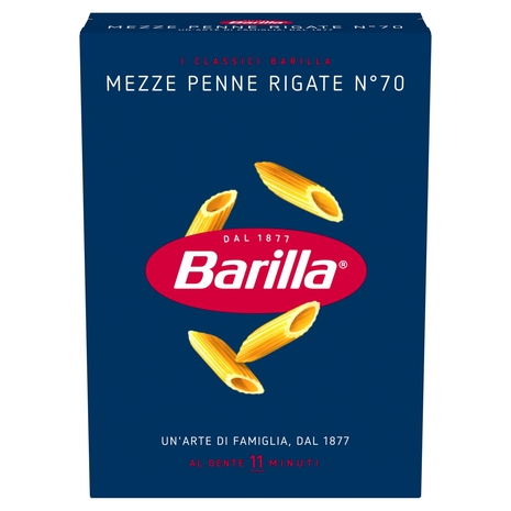 Barilla Pasta Mezze Penne Rigate n.70 100% Grano Italiano 500g