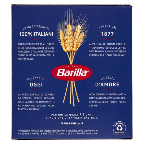Barilla Pasta Ditaloni Rigati n.49 100% Grano Italiano 500g