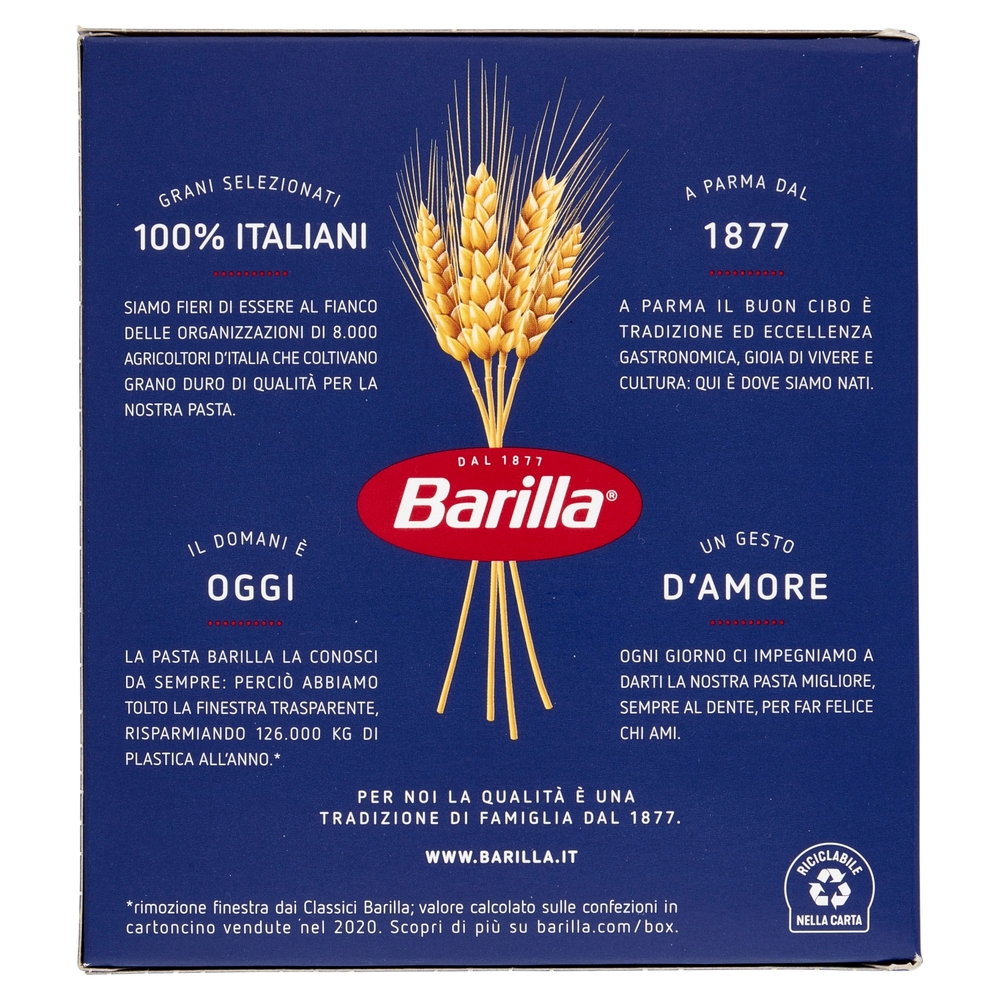 Barilla Pasta Ditaloni Rigati n.49 100% Grano Italiano 500g