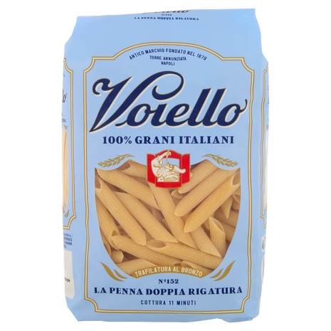 Voiello Pasta La Penna Doppia Rigatura N°152 grano Aureo 100% italiano Trafilata bronzo 500g