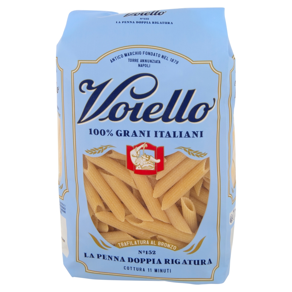 Voiello Pasta La Penna Doppia Rigatura N°152 grano Aureo 100% italiano Trafilata bronzo 500g