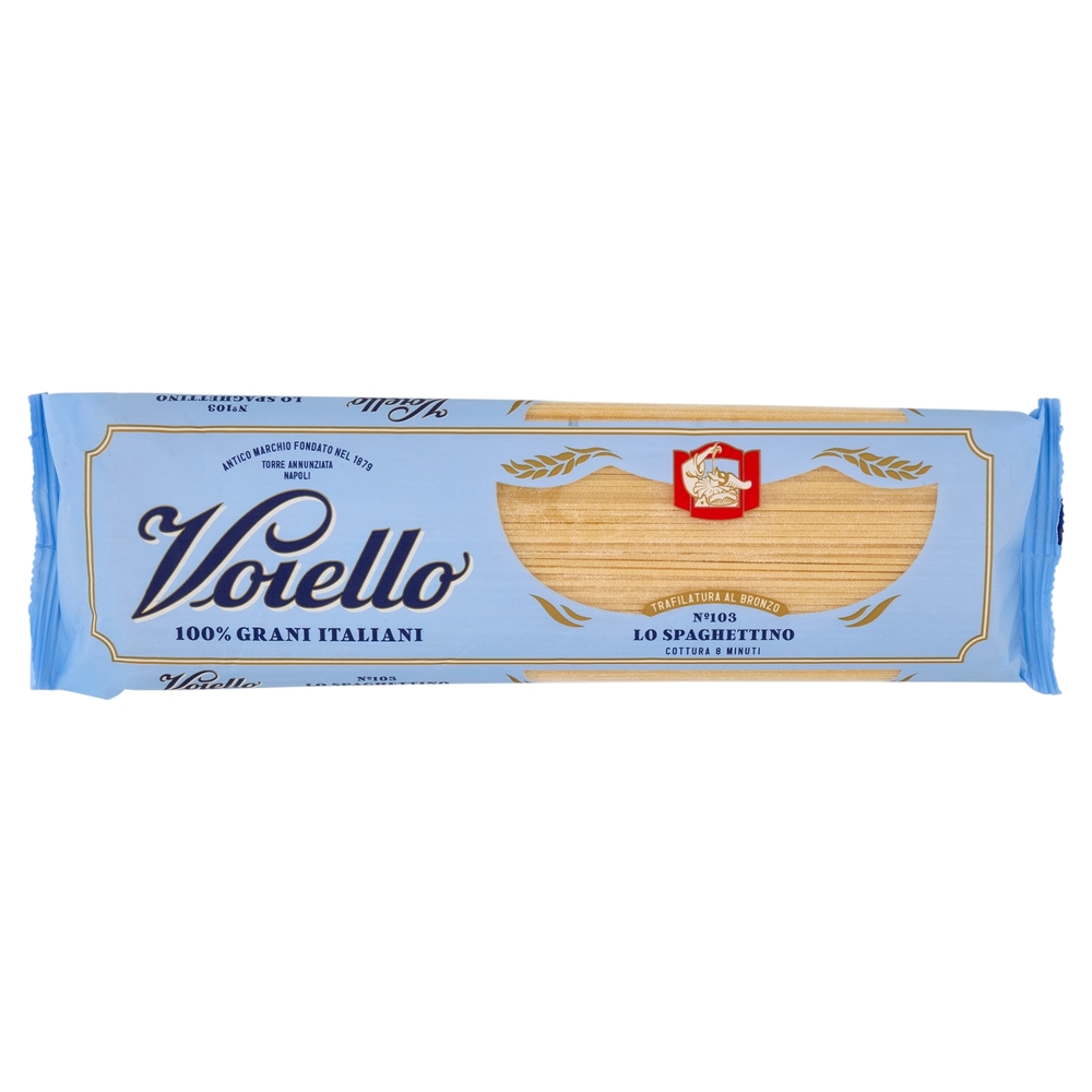 Voiello Pasta Lo Spaghettino N°103 grano Aureo 100% italiano Trafilata bronzo 500 g