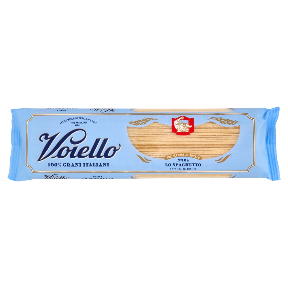 Voiello Pasta Lo Spaghetto N°104 grano Aureo 100% italiano Trafilata bronzo 500g