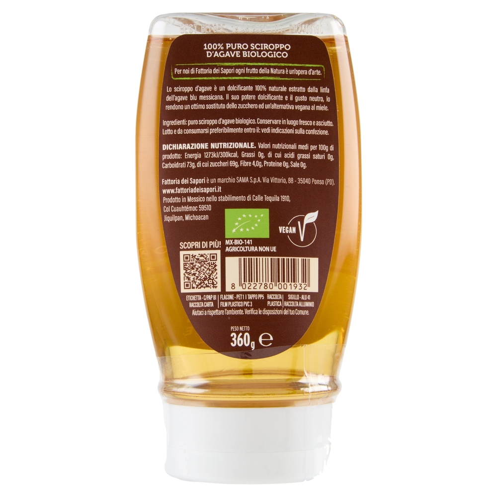 Fattoria dei Sapori Bio Sciroppo d'Agave 360 g