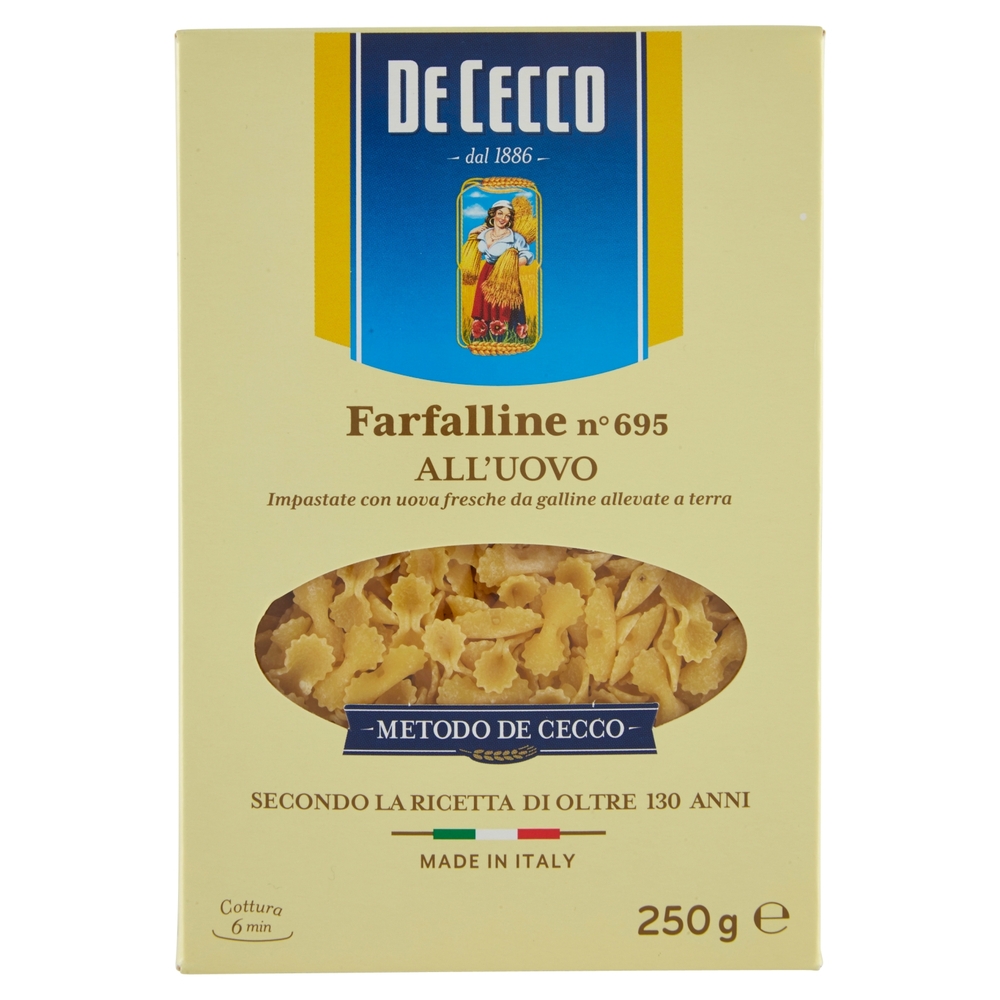 De Cecco Farfalline n° 695 all'Uovo 250 g