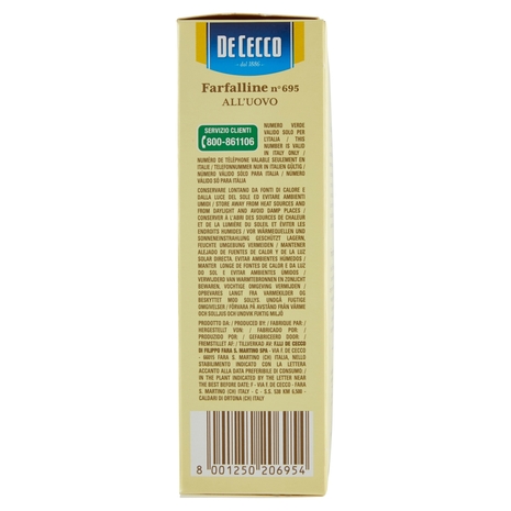 De Cecco Farfalline n° 695 all'Uovo 250 g