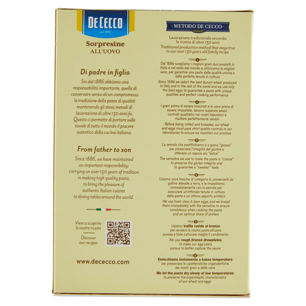 De Cecco Sorpresine n° 611 all'Uovo 250 g